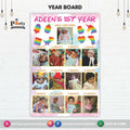 Customized Month wise year Picture board in Pop It Party theme