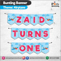 Customized Air Plane theme Birthday Bunting Banner for Birthday