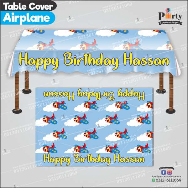 Customized Air Plane Theme Birthday table top sheet