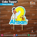 Customized card cake topper for birthday in Aladdin Princess theme
