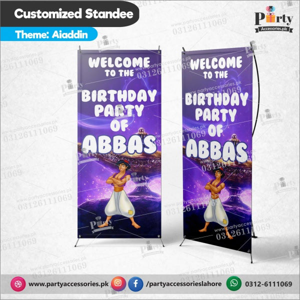 Customized Welcome Standee for Aladdin Princess theme party