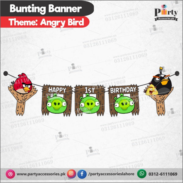 Customized Angry Birds theme Birthday Bunting Banner cutouts for Birthday