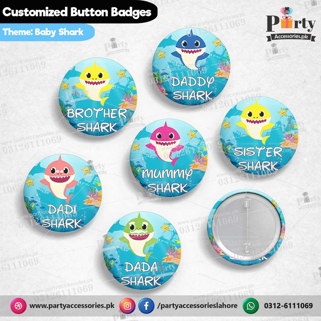 Baby Shark customized button badges