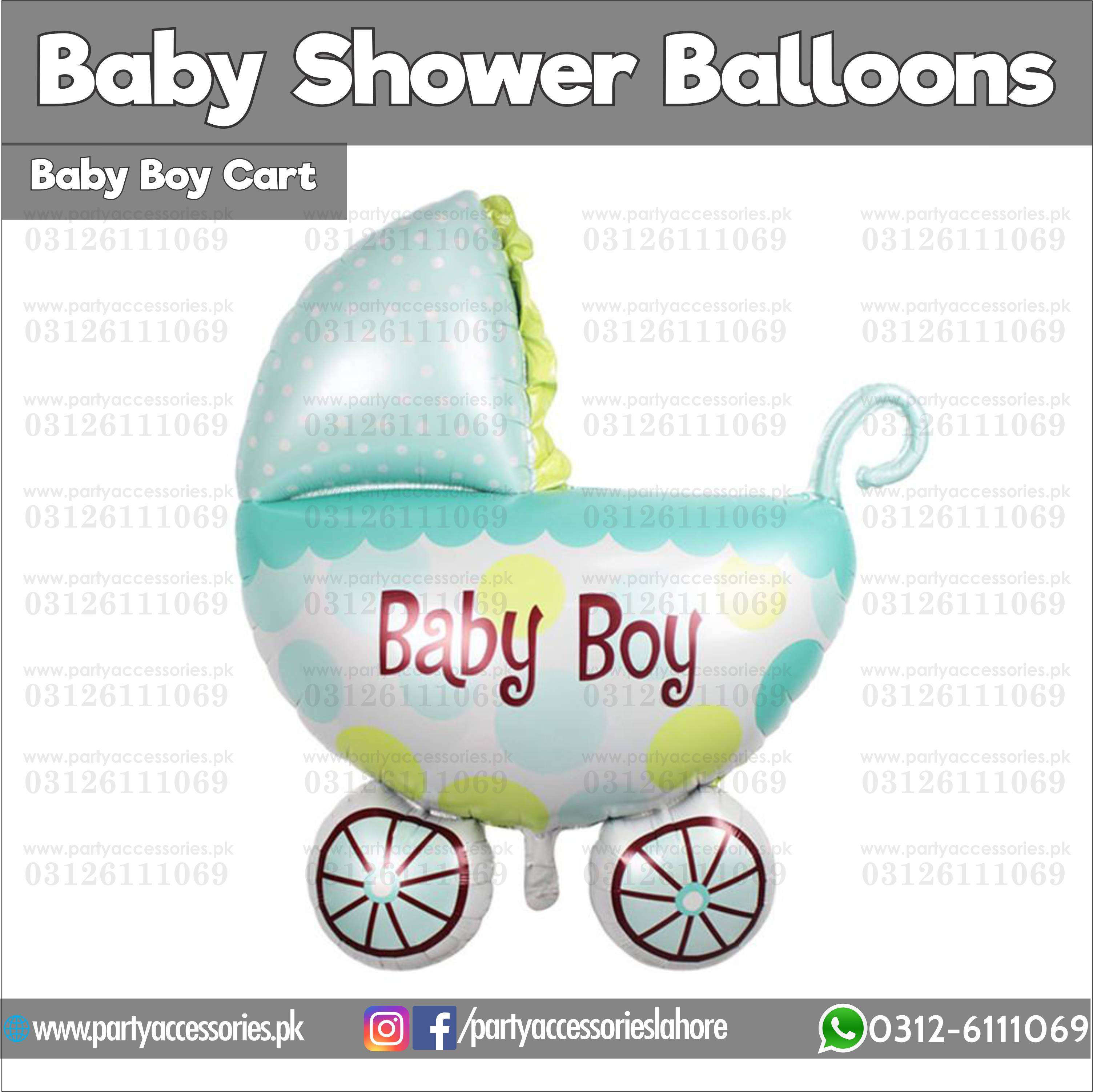 Baby Boy large cart Balloon for baby shower and welcome baby ideas 