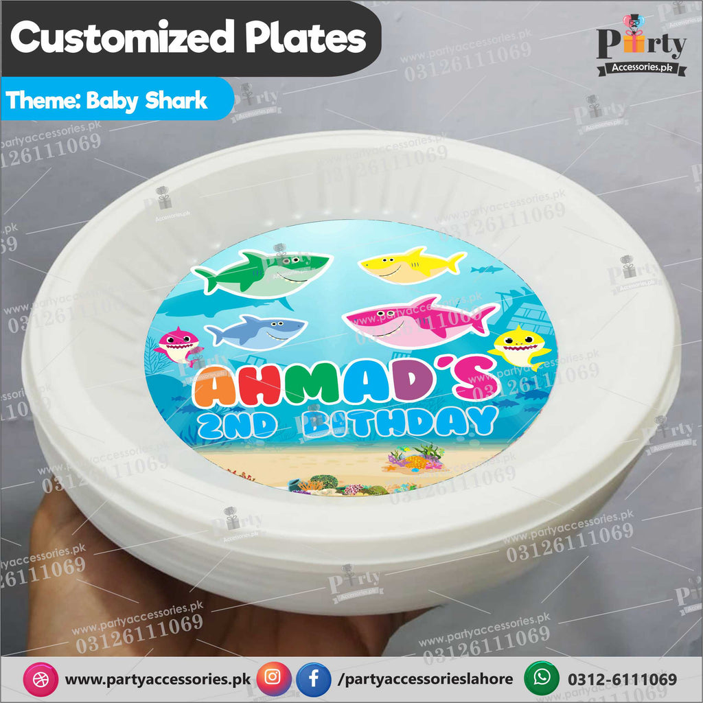 Customized disposable Paper Plates for Baby shark theme