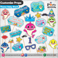 Customized props set for Baby Shark theme birthday party