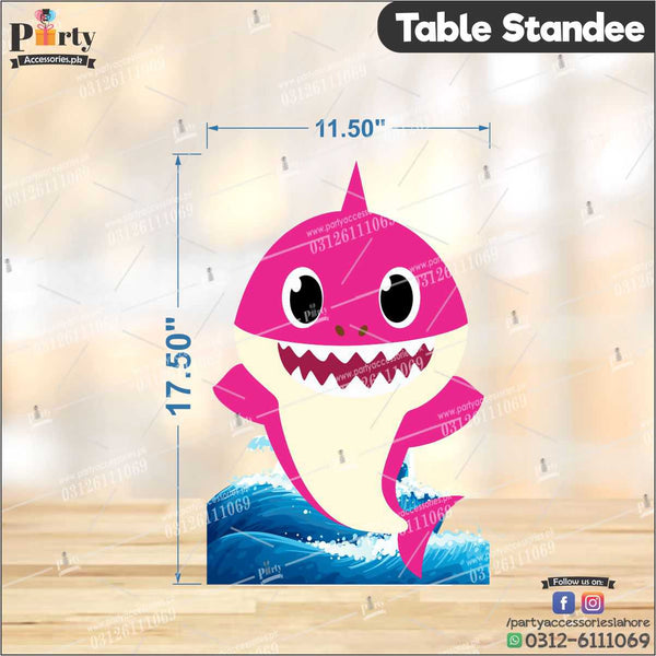 PINK SHARK STANDEE FOR BABY SHARK THEME DECOR 