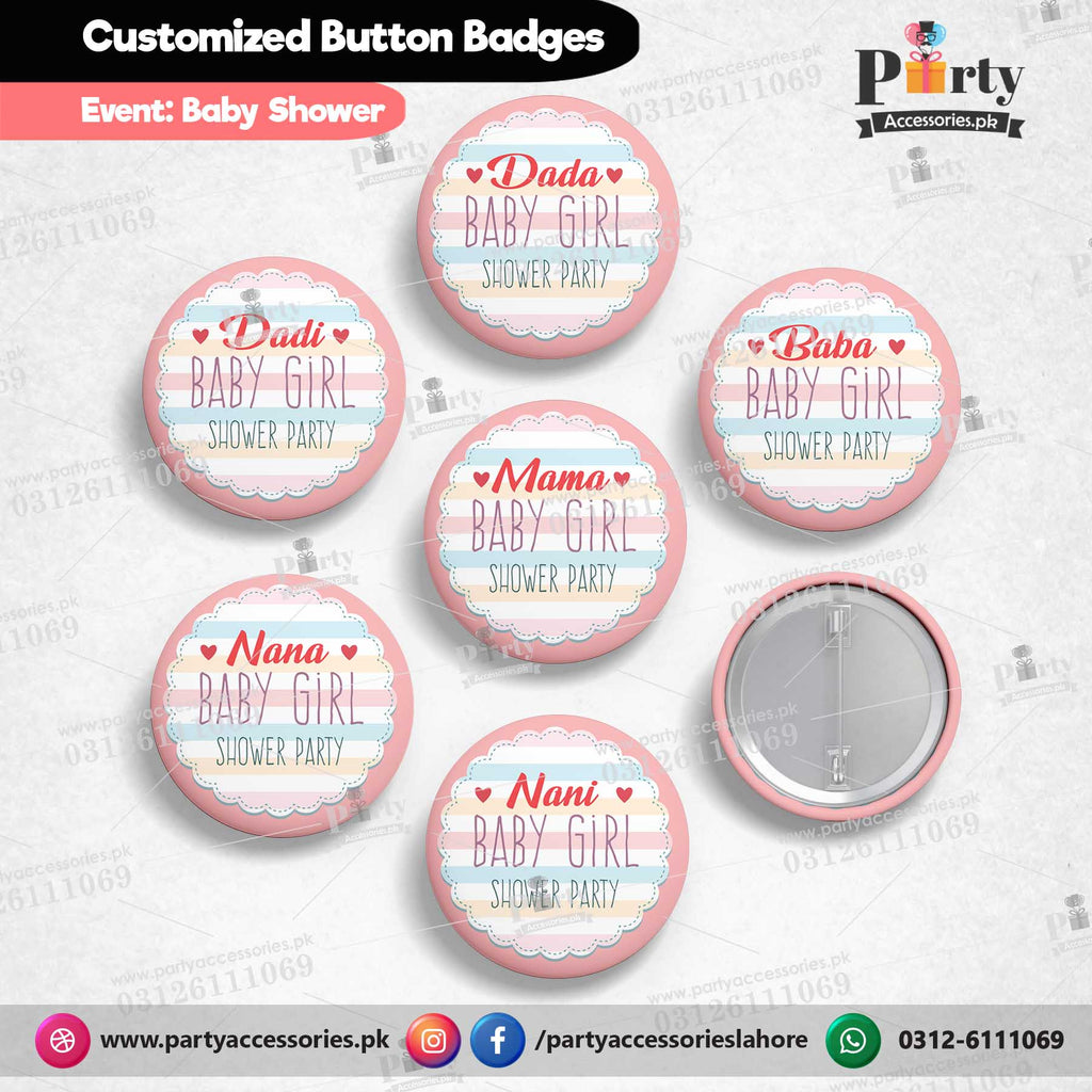 Customized BABY shower button badges