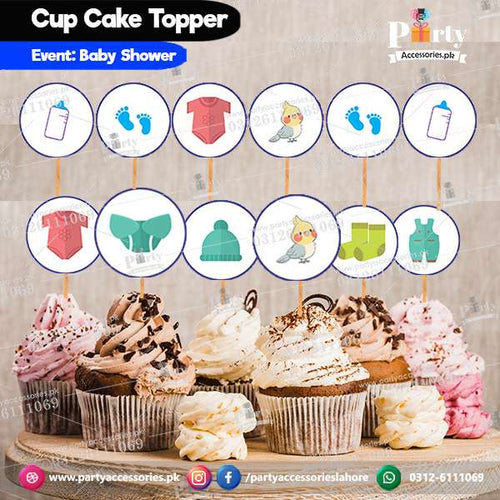 BABY SHOWER Cupcake toppers set for table decoration