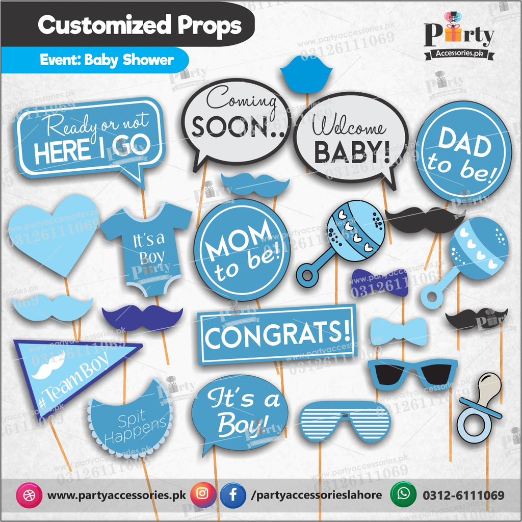 Customized Baby shower Photography Props Blue Color