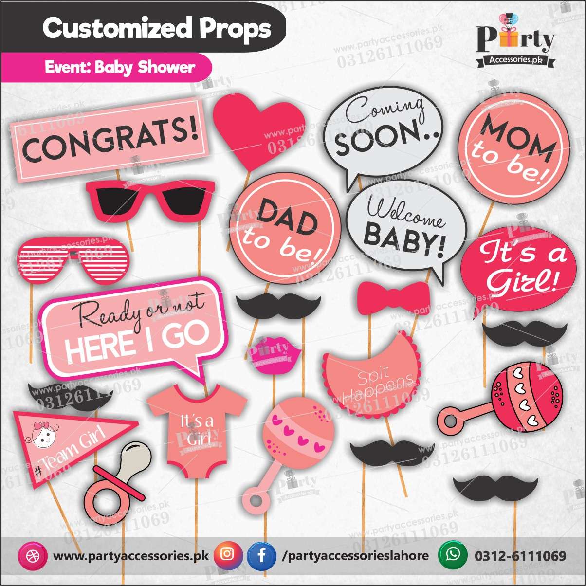 Baby shower Photography Props Pink Color