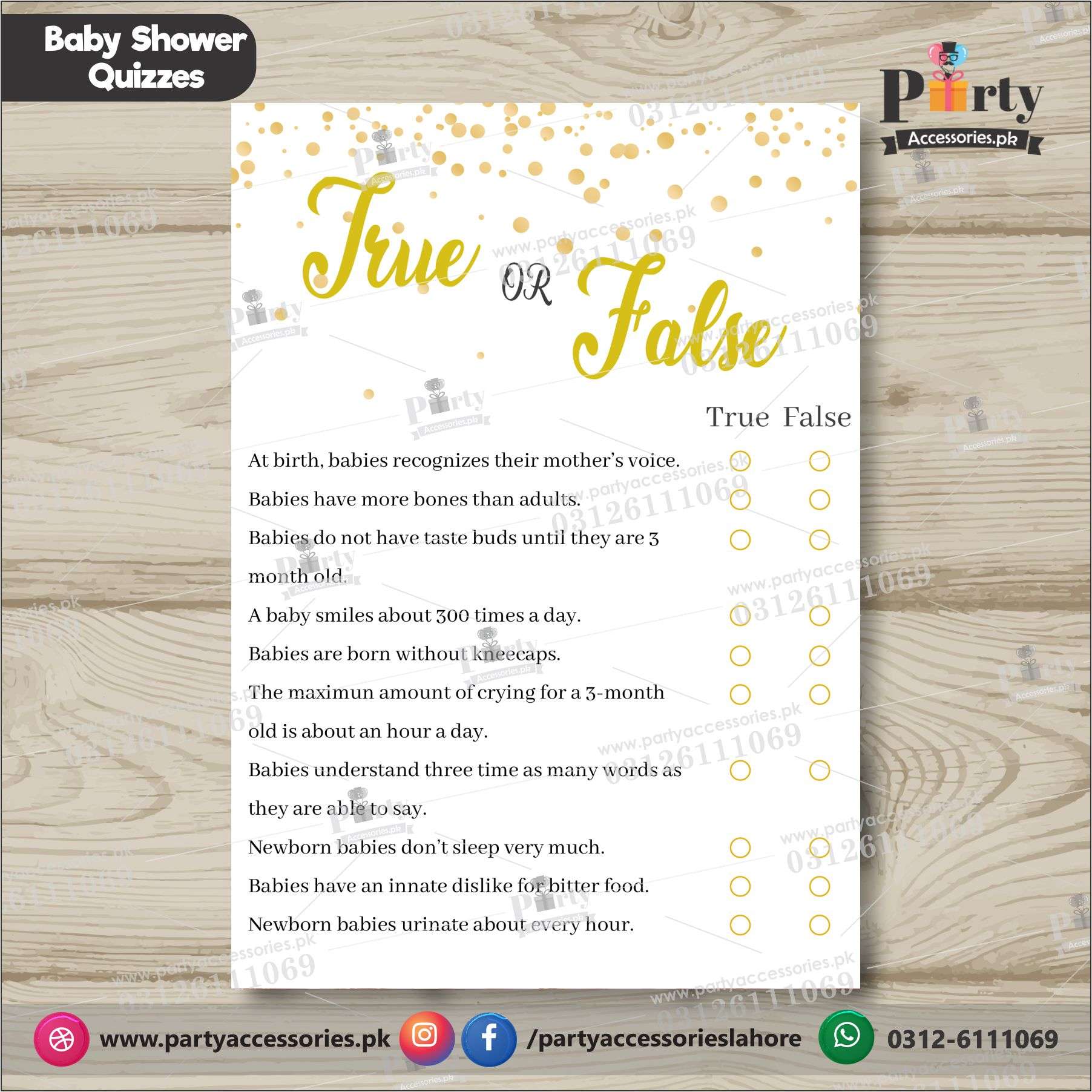  BABY SHOWER Quiz cards / GUESS WHO