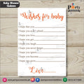 BABY SHOWER wish cards / wishes for the baby
