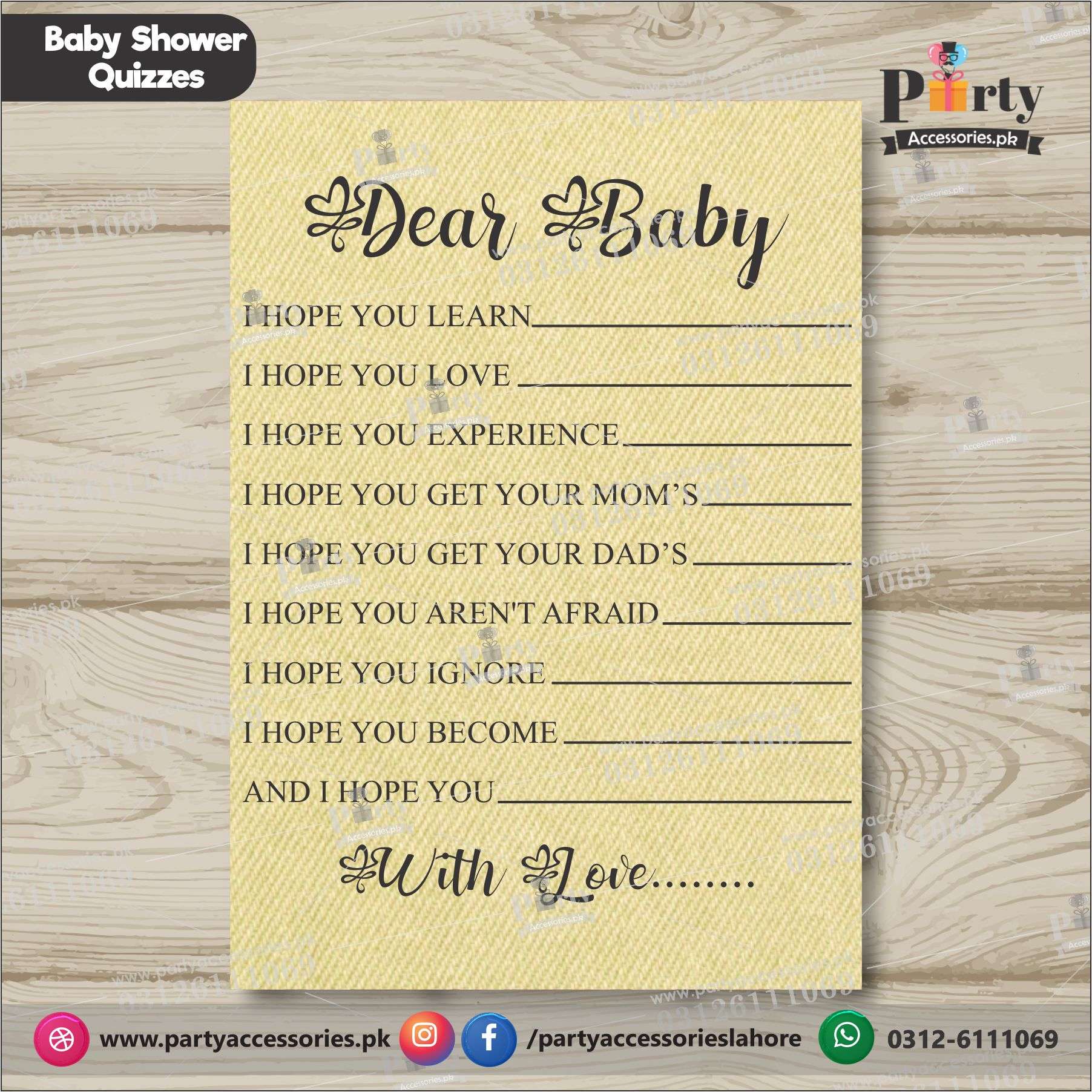 BABY SHOWER wish cards / wishes for the baby