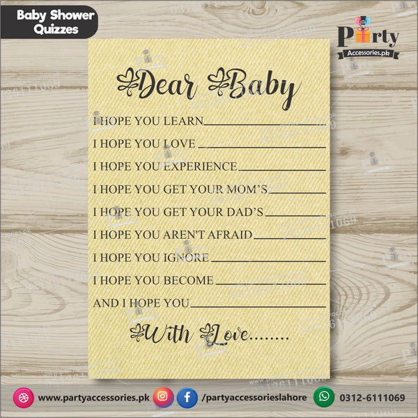 BABY SHOWER wish cards / wishes for the baby