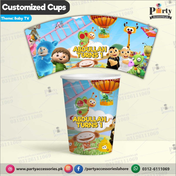 Customized disposable Paper Cups for Baby TV theme party