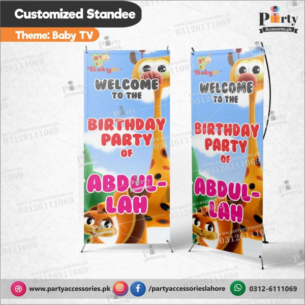 Customized Baby TV theme Welcome Standee for birthday Parties