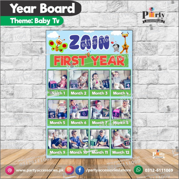Customized Month wise year Picture board in Baby TV theme (year board)