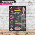 Customized barbie theme first birthday Fact board / Milestone Board amazon ideas