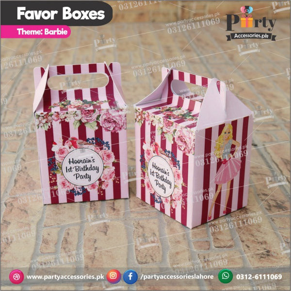 Customized Barbie theme Favor / Goody Boxes for birthday Parties