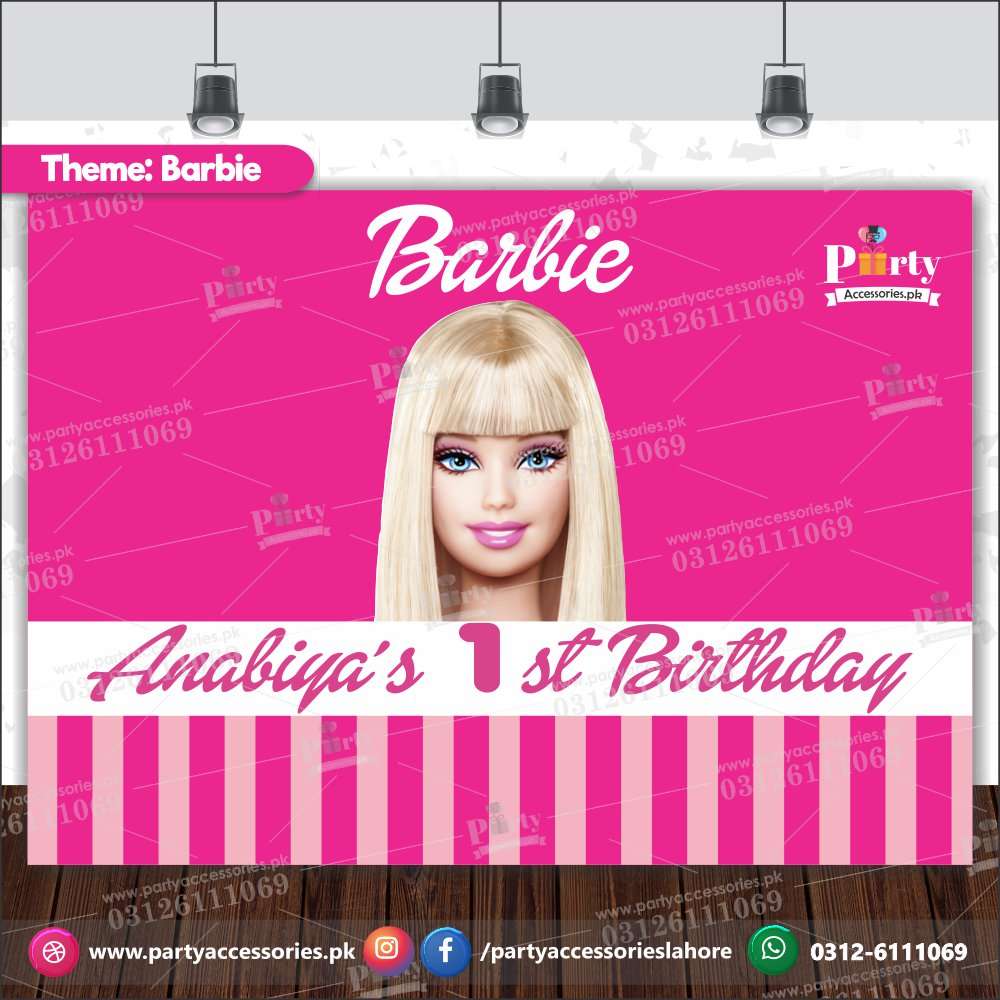 Customized Barbie Theme Birthday Party Backdrop daraz ideas 