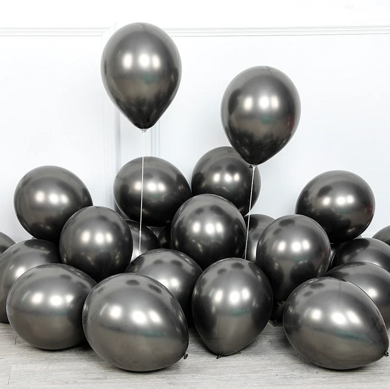 metallic Chrome balloons black 
