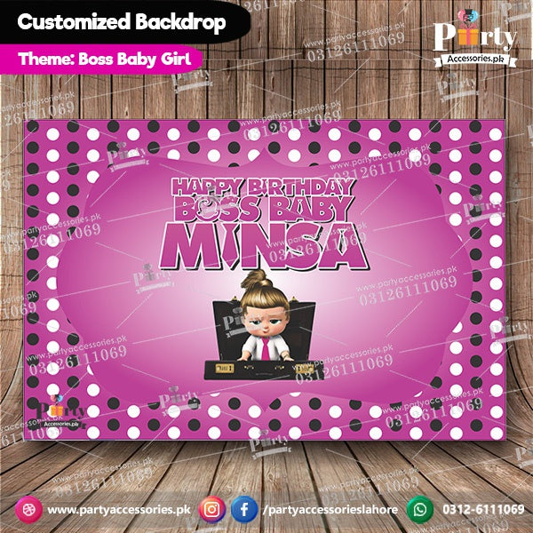 Customized Boss Baby girl Theme Birthday Party Backdrop