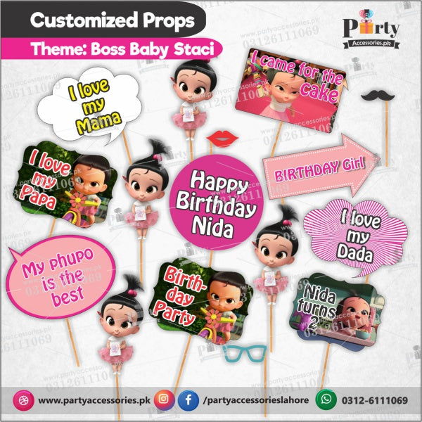 Customized props set for Boss baby Stacy theme birthday party