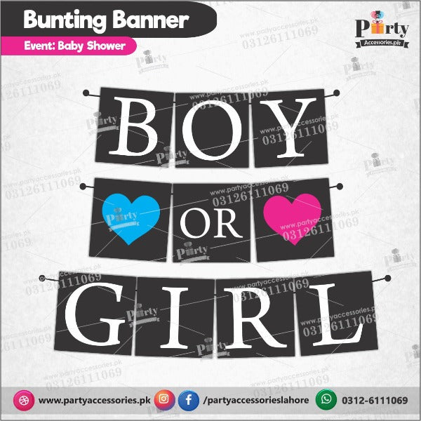 BOY OR GIRL? bunting banner for gender reveal 