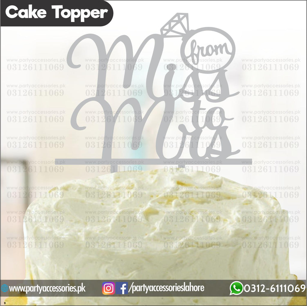 From Miss to Mrs Cake topper for bridal shower