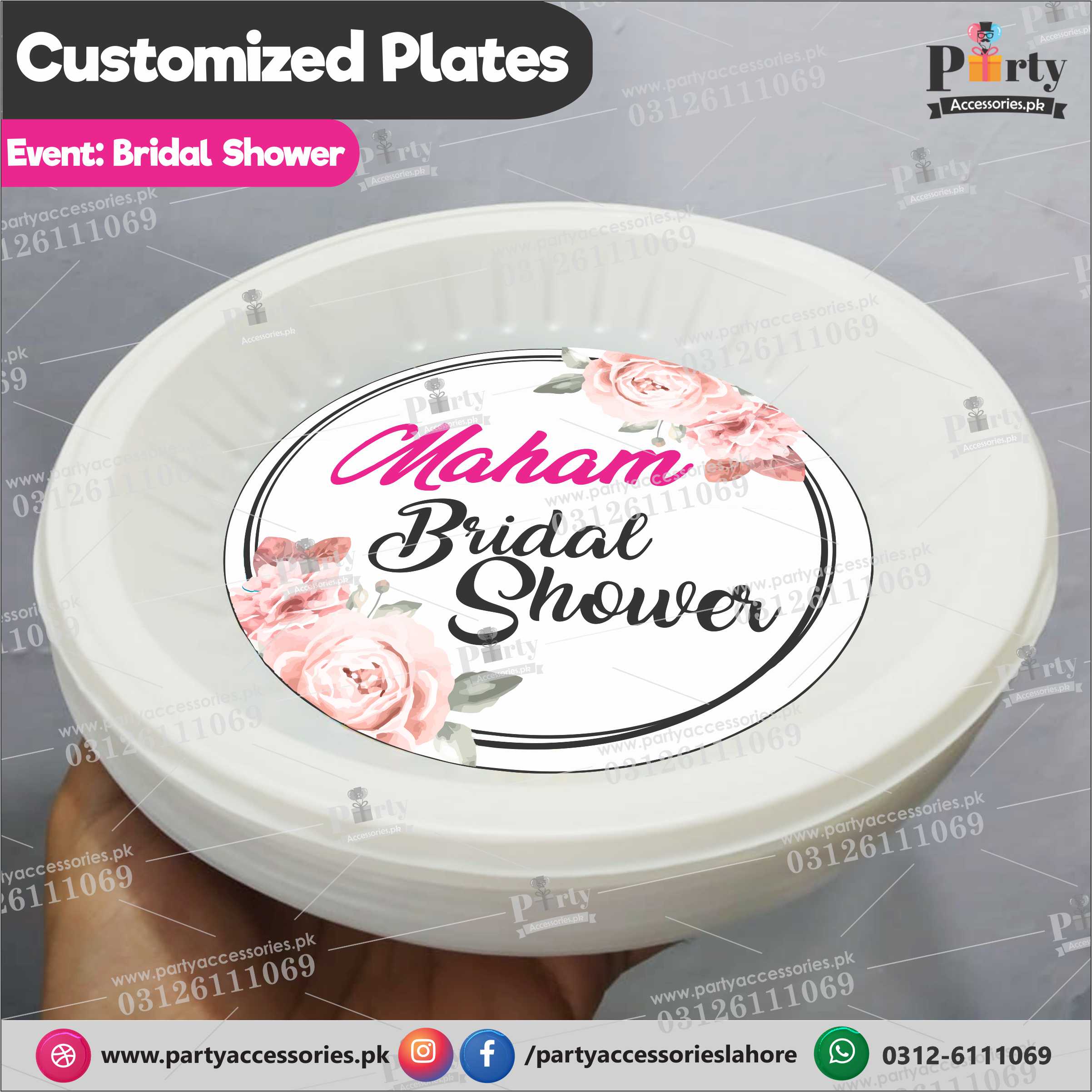 Customized Plates for bridal shower