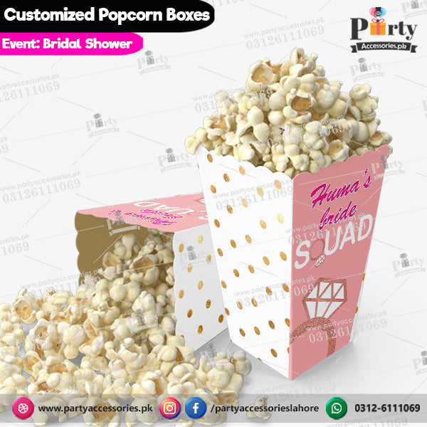 Customized Popcorn boxes for bridal shower decoration