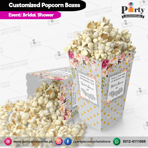 Customized Popcorn boxes for bridal shower decoration
