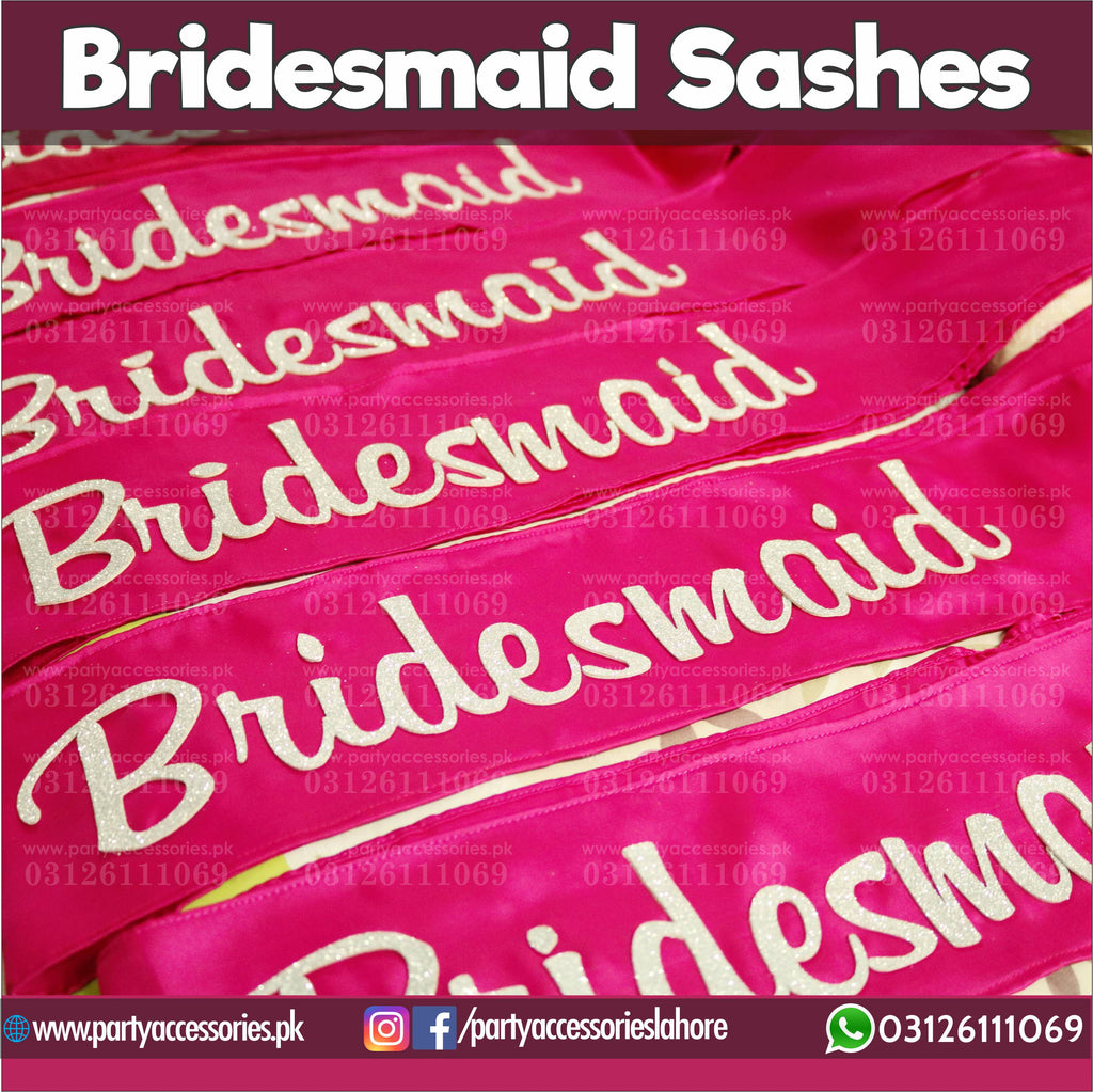 Bridesmaid Sash for Bridal shower accessories