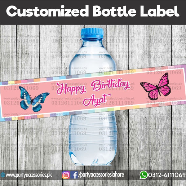 Butterfly theme Customized Bottle Label wraps for table decoration