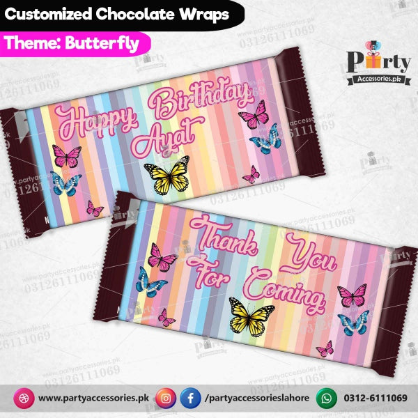 Customized Butterfly theme chocolate wraps 