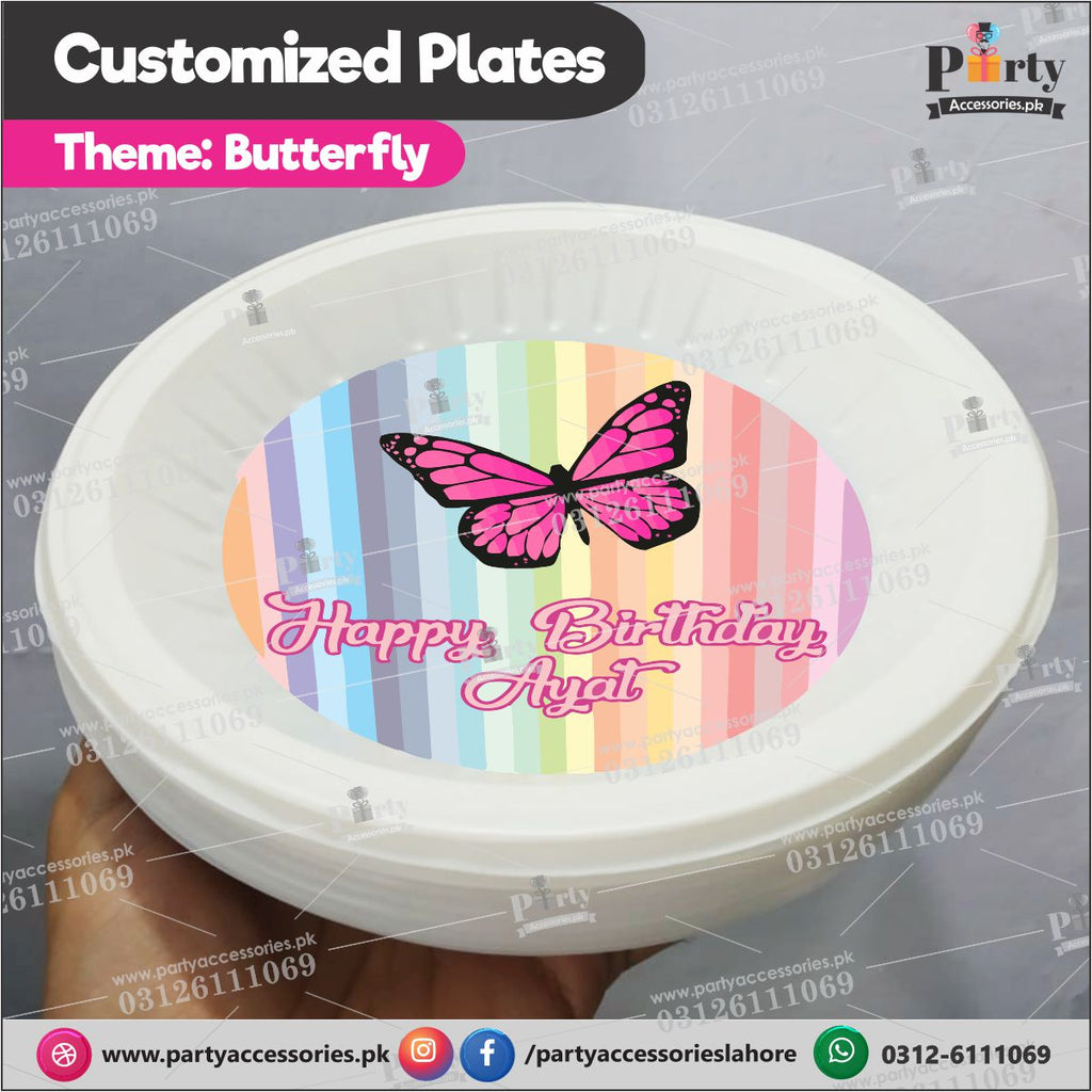 Customized disposable Paper Plates for Butterfly theme party