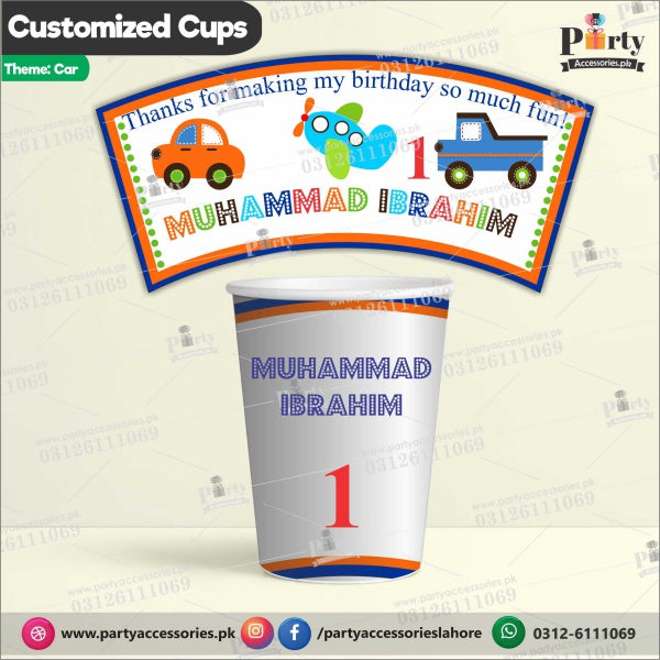Customized disposable Paper Cups for Cars theme party