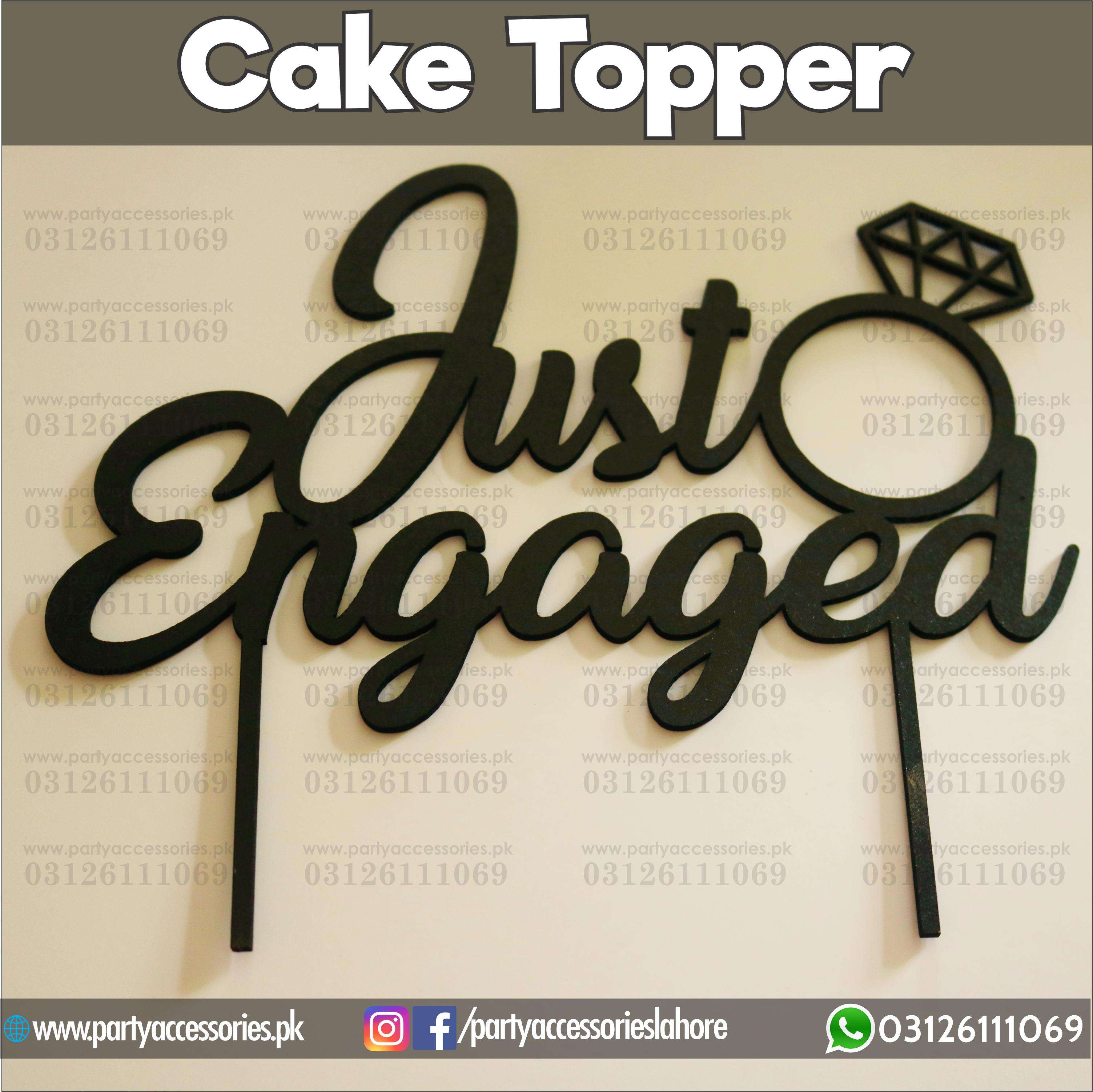 Just engaged Wooden cake topper