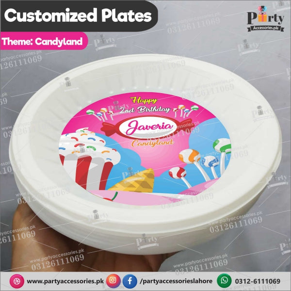 Customized disposable Paper Plates for Candy-land theme party