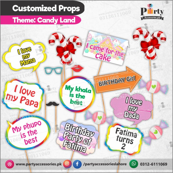 Customized props set for Candy-land theme birthday party
