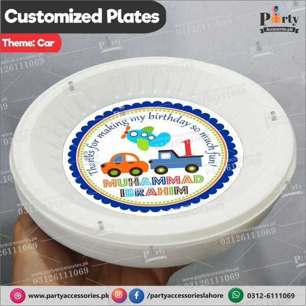 Customized disposable Paper Plates for Cars theme party 