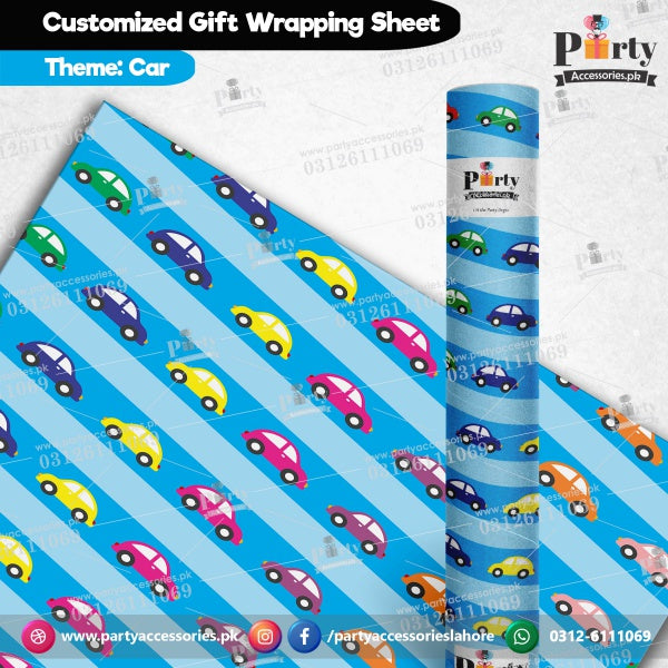 Gift wrapping sheets for Cars theme birthday party