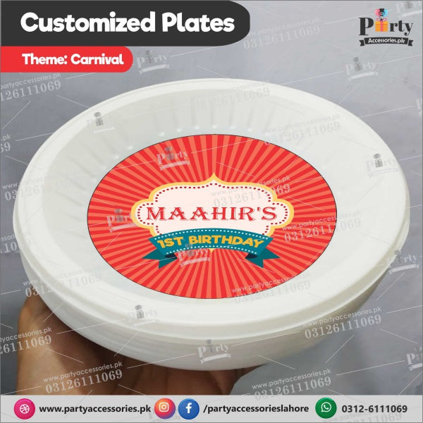Customized disposable Paper Plates for Carnival Circus theme party