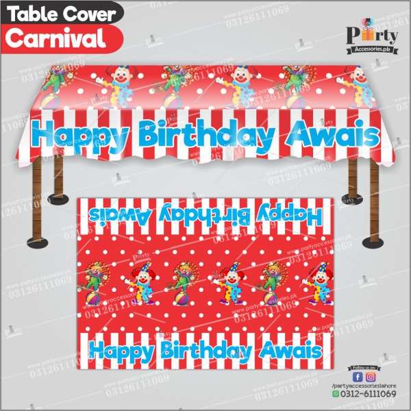 Customized Carnival Circus Theme Birthday table top sheet
