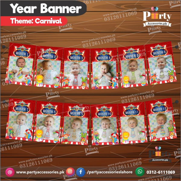 Customized Month wise year Picture banner in Carnival Circus theme