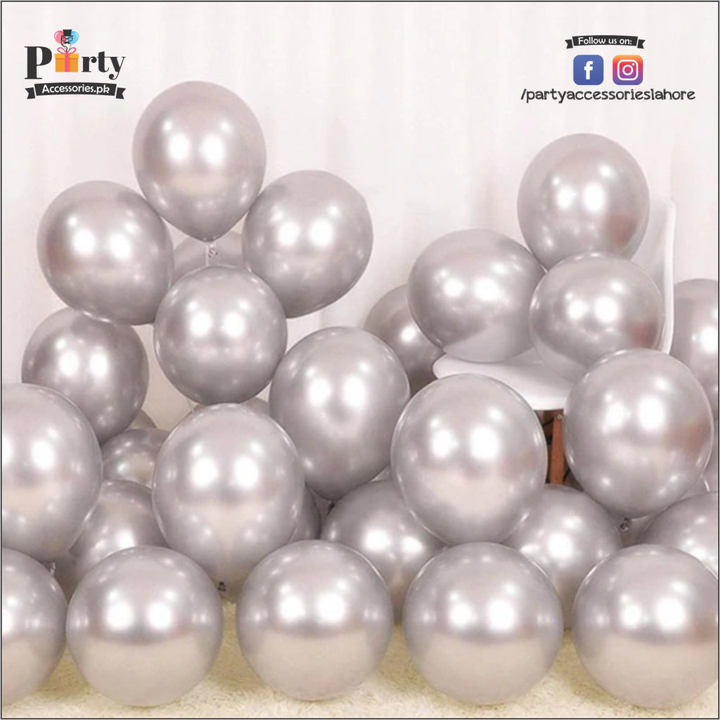 metallic Chrome balloons Silver Color