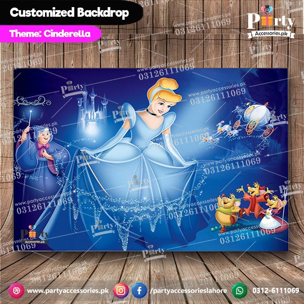 Customized Cinderella Theme Birthday Backdrop