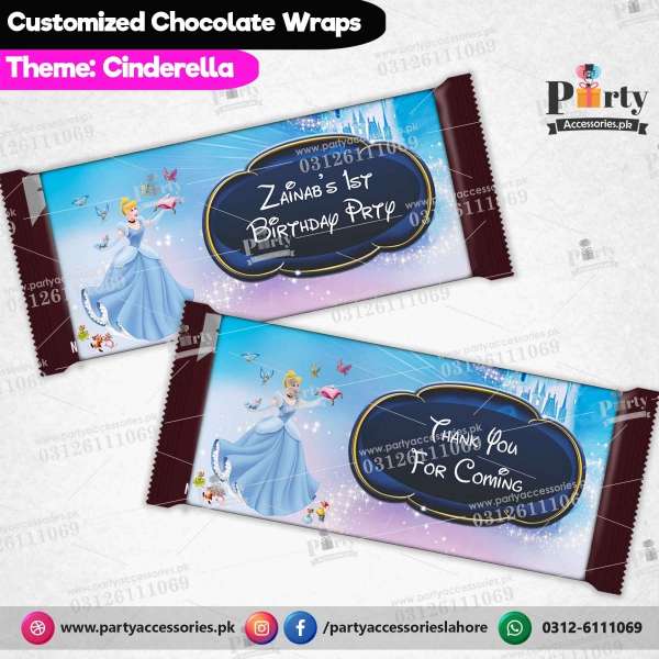Customized Cinderella theme chocolate wraps