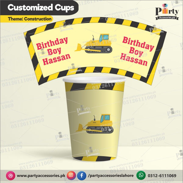 Customized disposable Paper Cups for Construction theme party